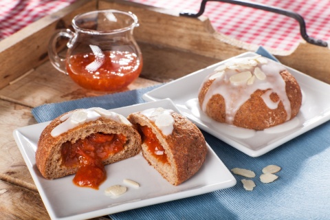 Bezglutenowe pączki pieczone OWOCOWE, 5 sztuk, bez nabiału