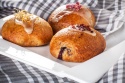 Bezglutenowe pączki pieczone OWOCOWE, 5 sztuk, bez nabiału